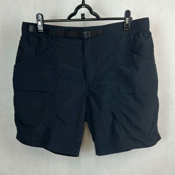 Eddie Bauer RipStop Tech Shorts Mens Sz Large Black Adjustable Belt UPF - Picture 1 of 7